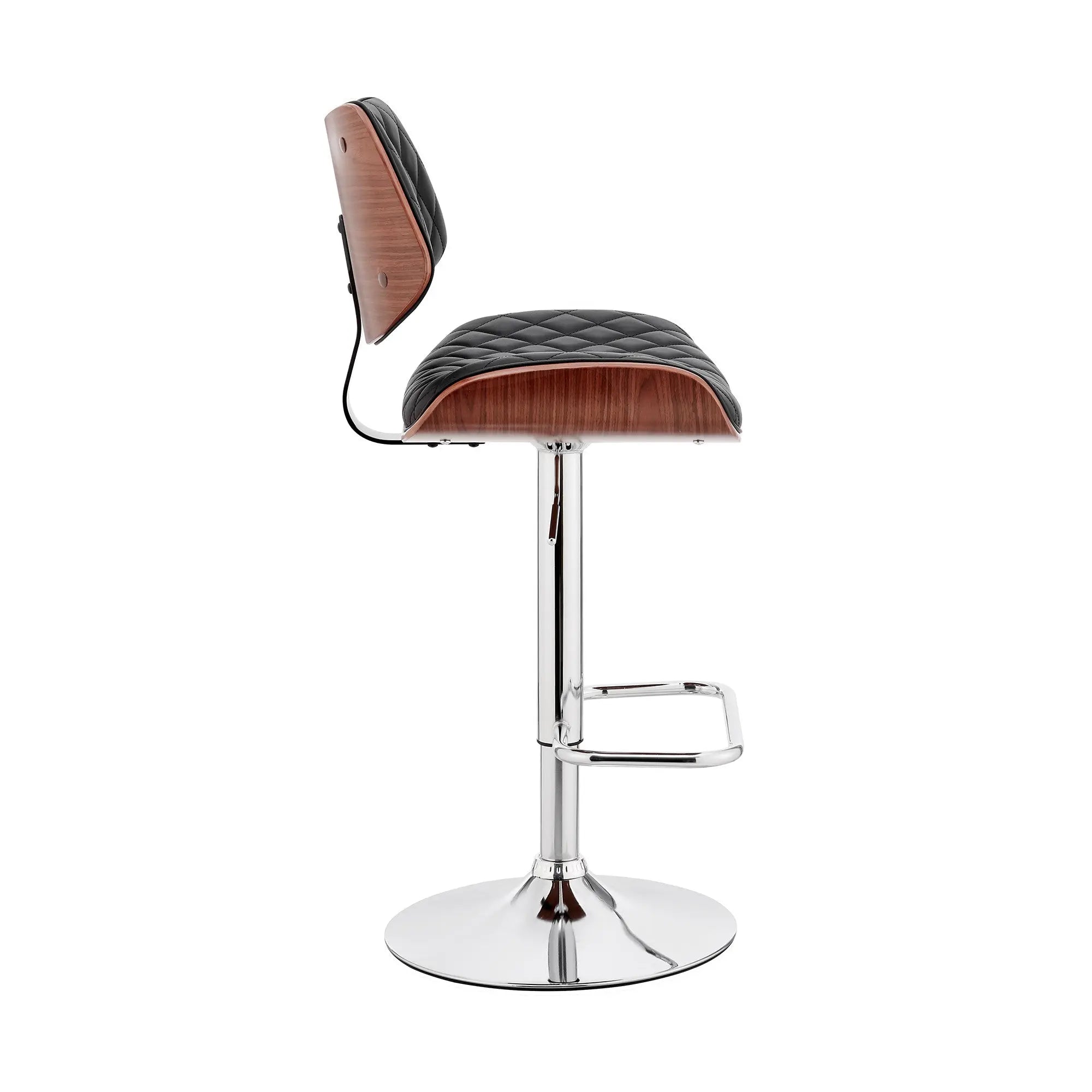 24" Black And Silver Faux Leather And Iron Swivel Low Back Adjustable Height Bar Chair Homeroots Living Room