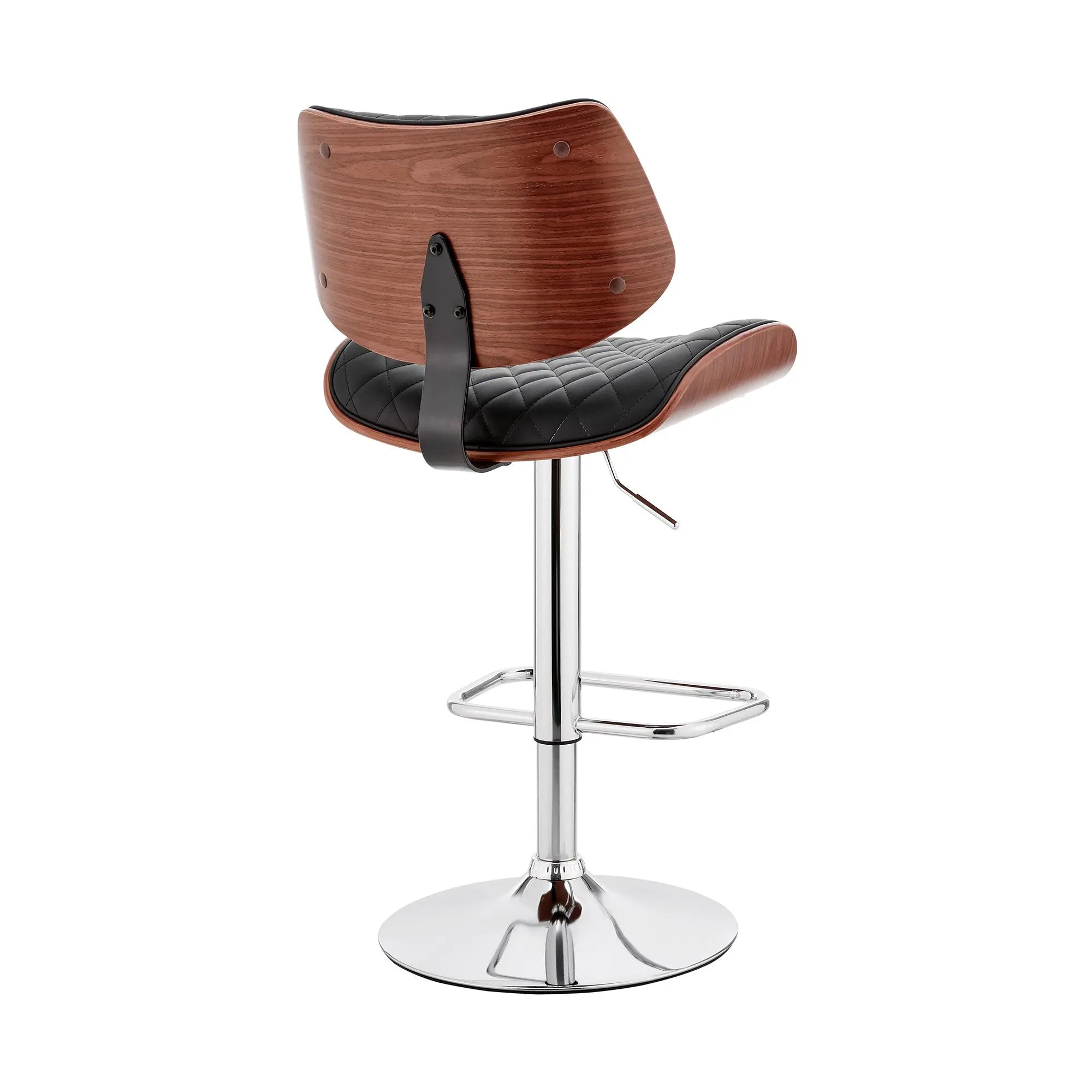 24" Black And Silver Faux Leather And Iron Swivel Low Back Adjustable Height Bar Chair Homeroots Living Room