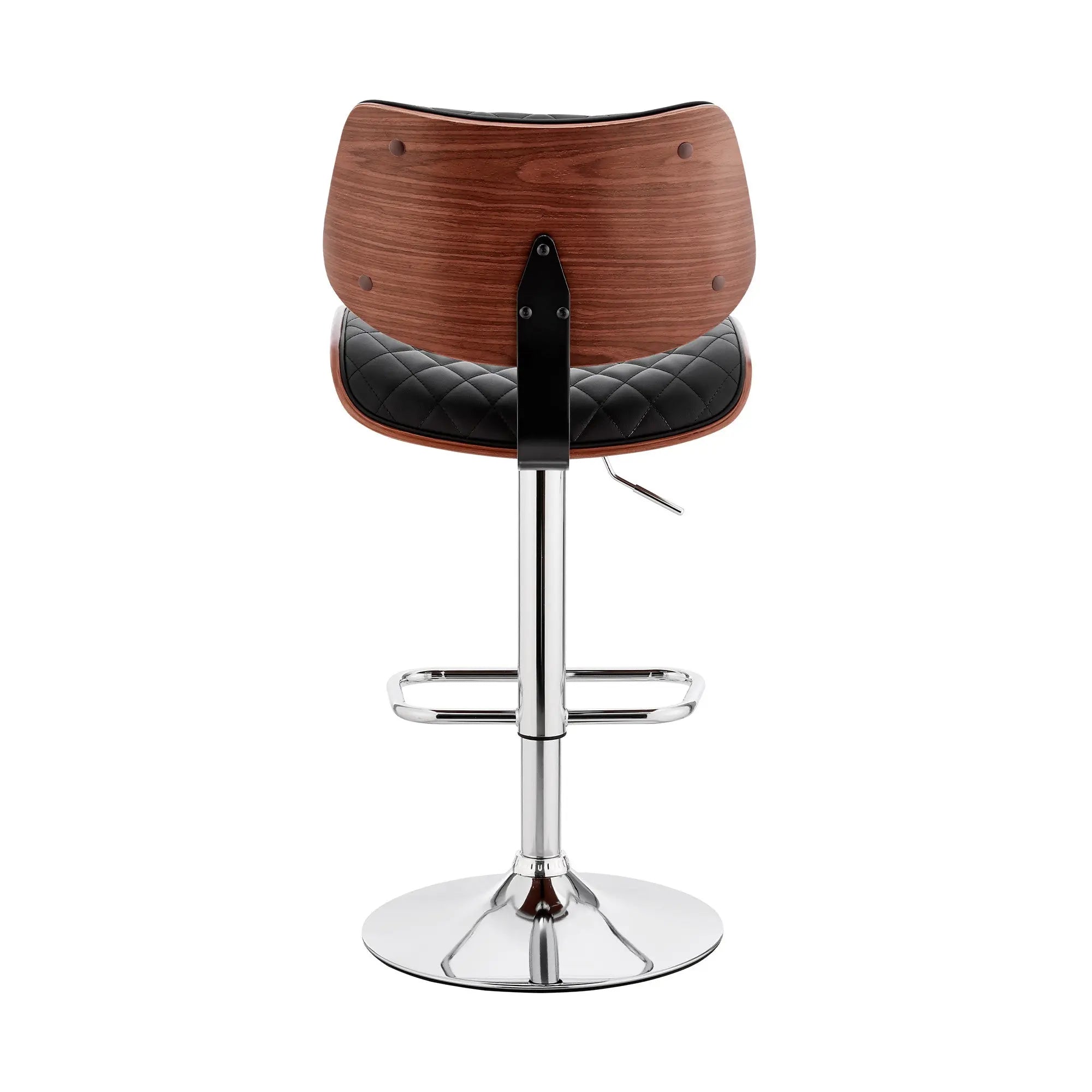 24" Black And Silver Faux Leather And Iron Swivel Low Back Adjustable Height Bar Chair Homeroots Living Room