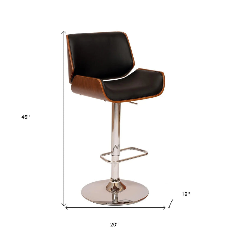 24" Black And Silver Iron Swivel Low Back Adjustable Height Bar Chair Homeroots Living Room