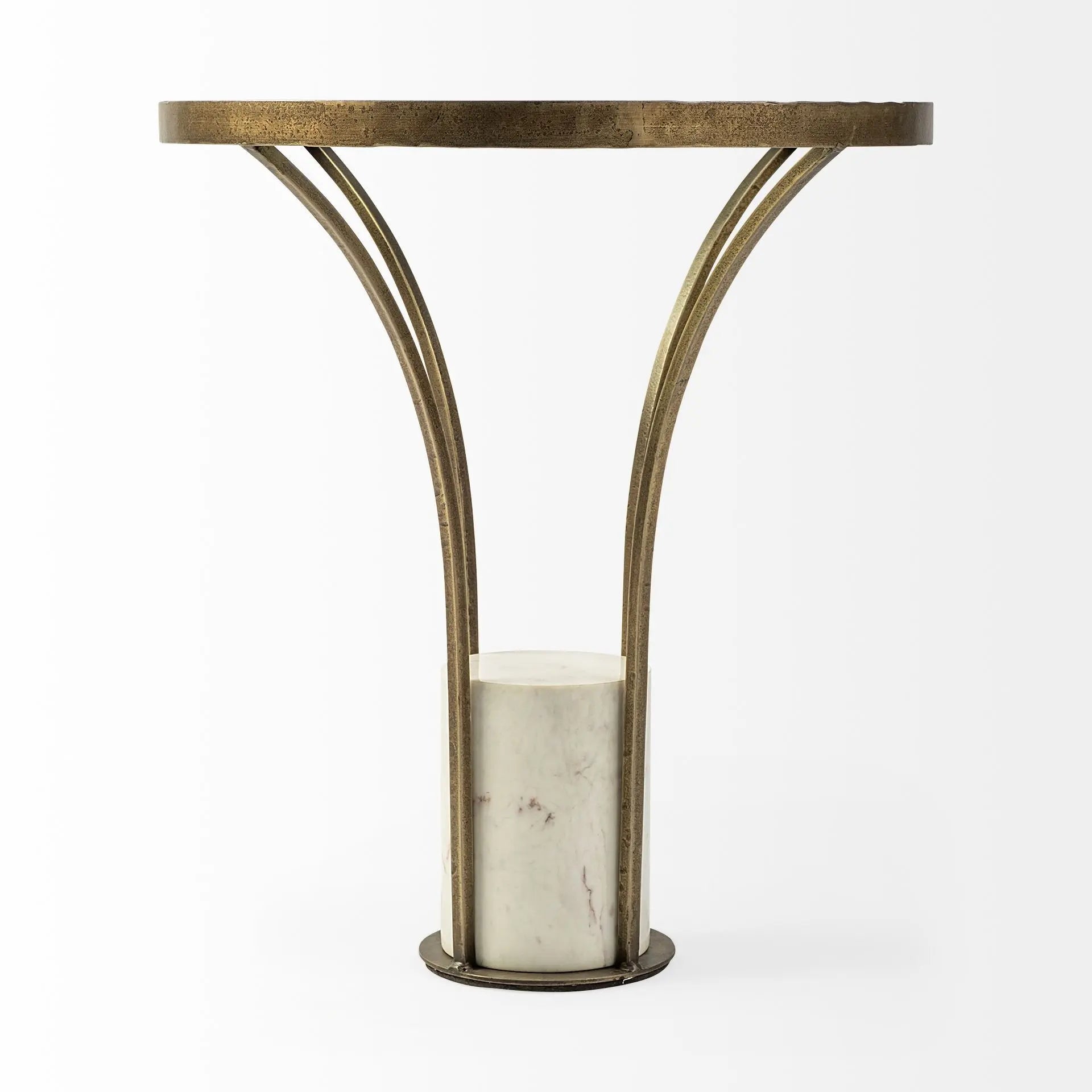 24" Black And White Glass Round End Table - GreatEagleInc