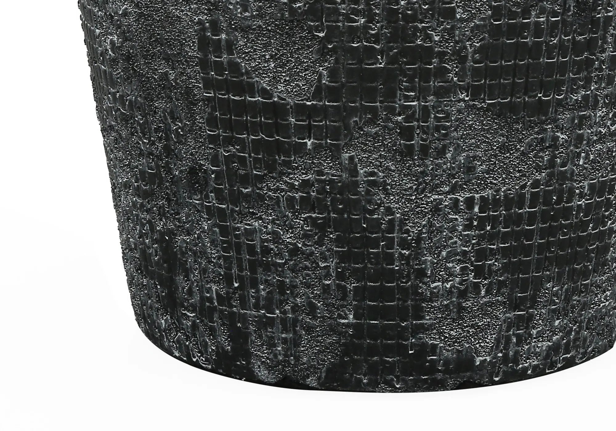 24" Black Ceramic Round Table Lamp With Black Drum Shade Homeroots Lighting