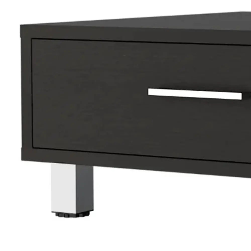 24" Black Coffee Table With Drawer Homeroots Living Room