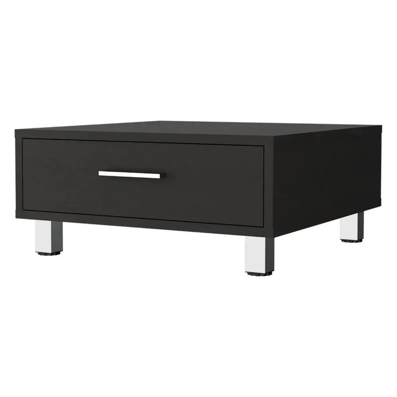 24" Black Coffee Table With Drawer Homeroots Living Room