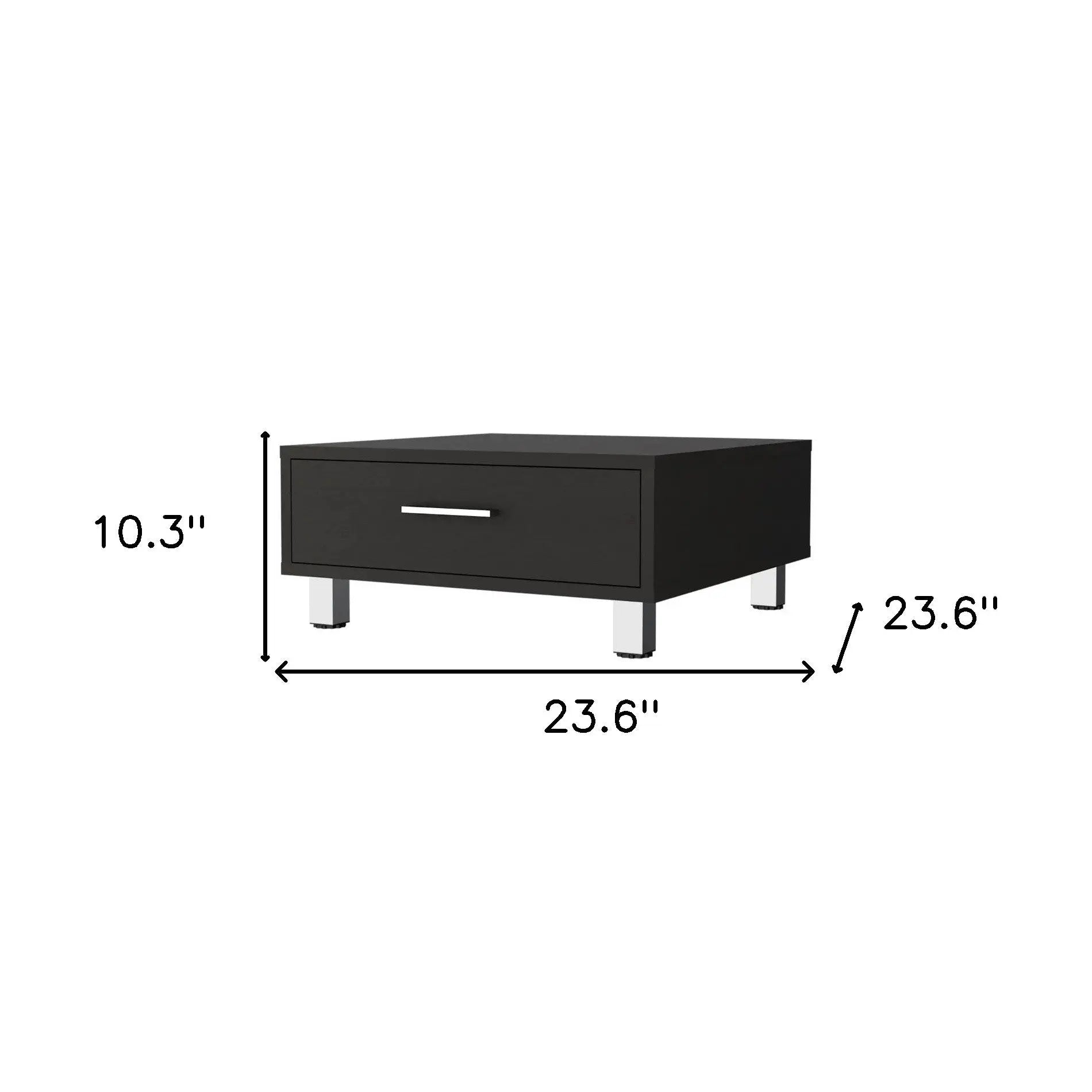 24" Black Coffee Table With Drawer Homeroots Living Room