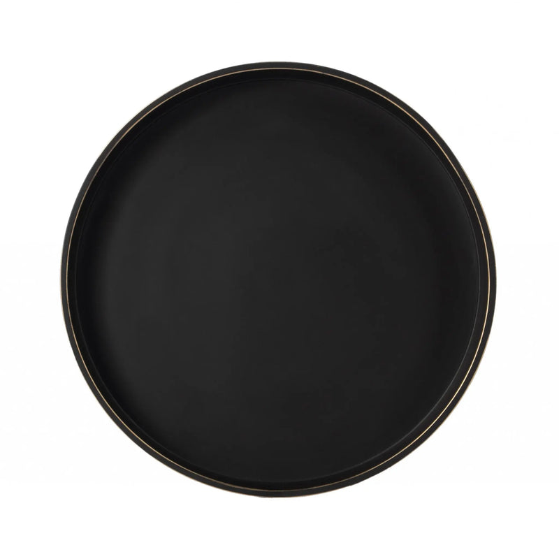 24" Black Distressed Aluminum Round End Table Homeroots Living Room