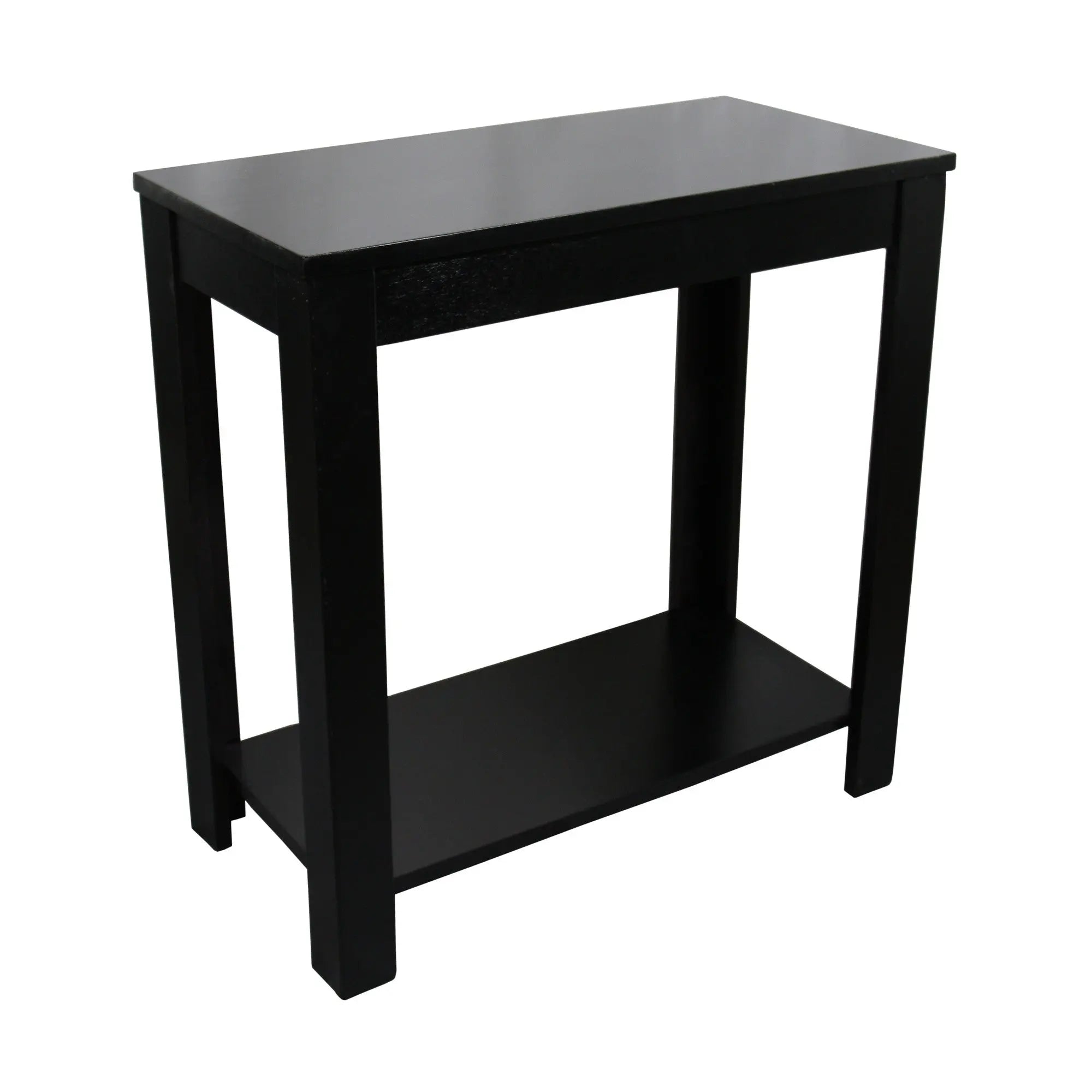24" Black End Table With Shelf Homeroots Living Room