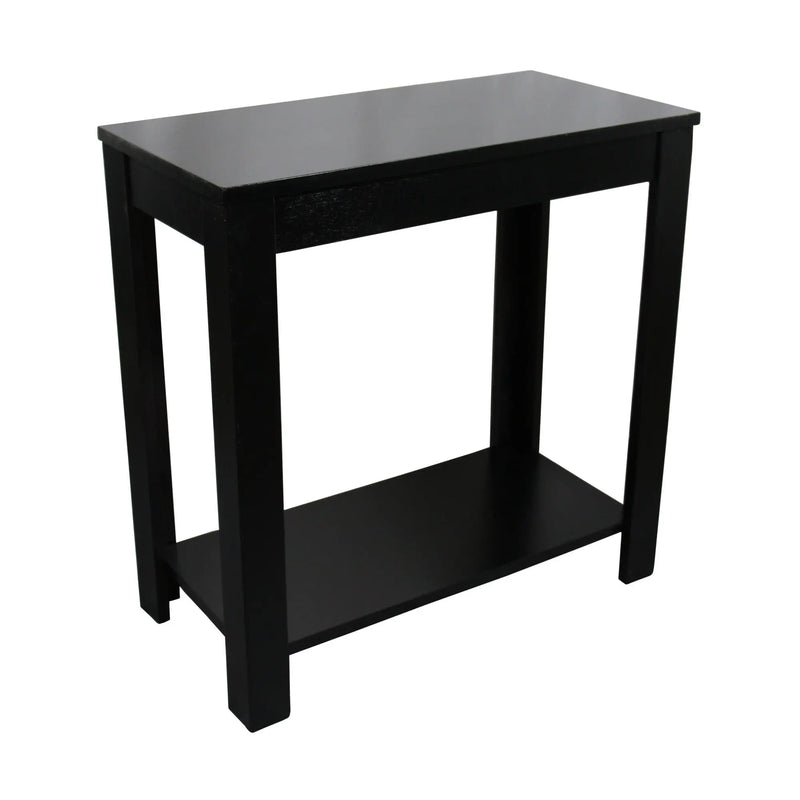 24" Black End Table With Shelf Homeroots Living Room