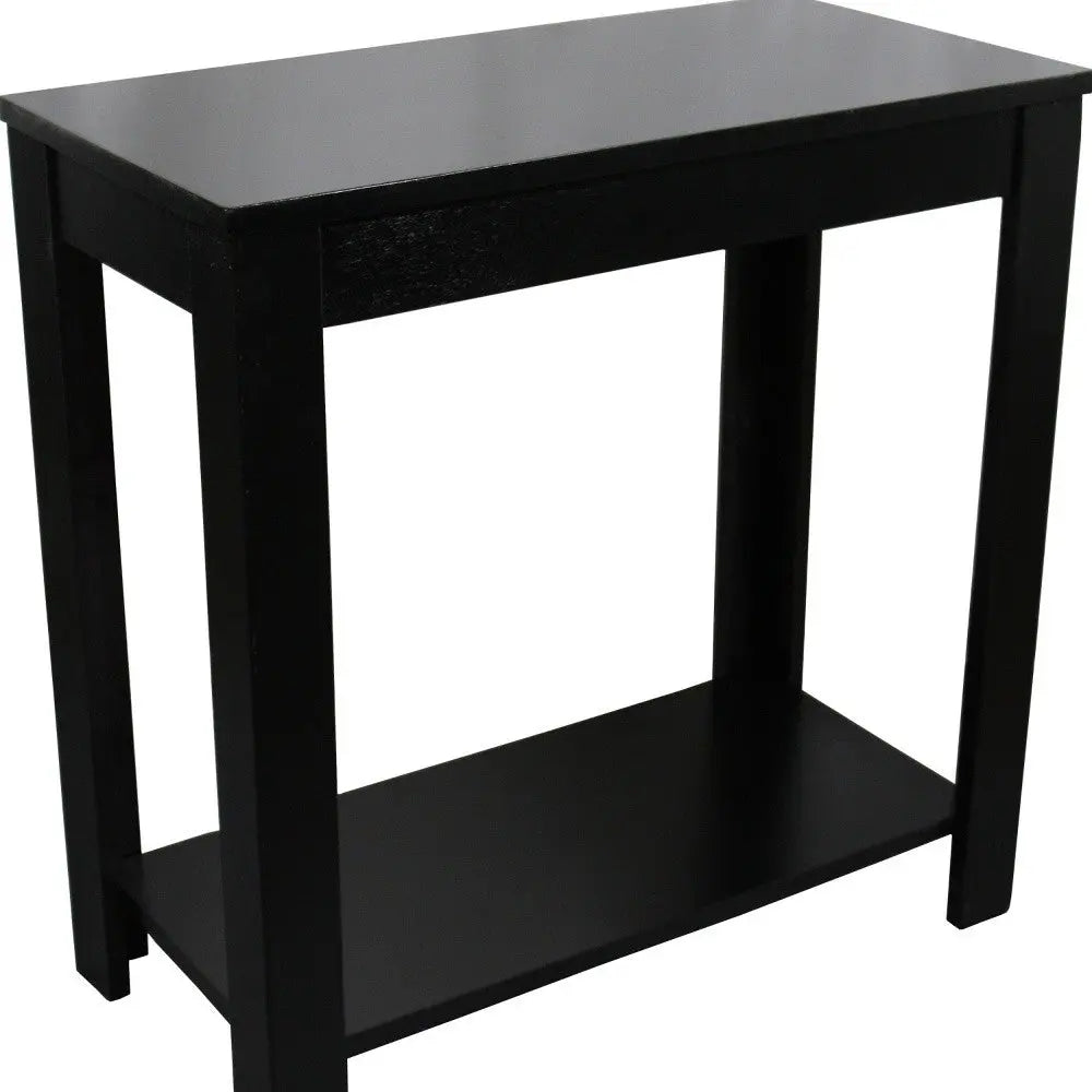 24" Black End Table With Shelf Homeroots Living Room