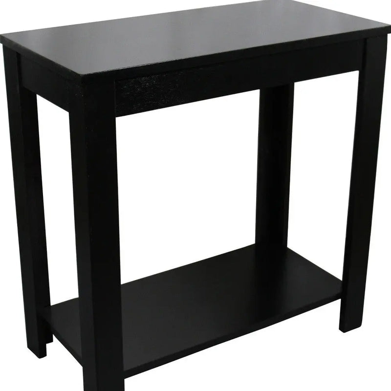 24" Black End Table With Shelf Homeroots Living Room