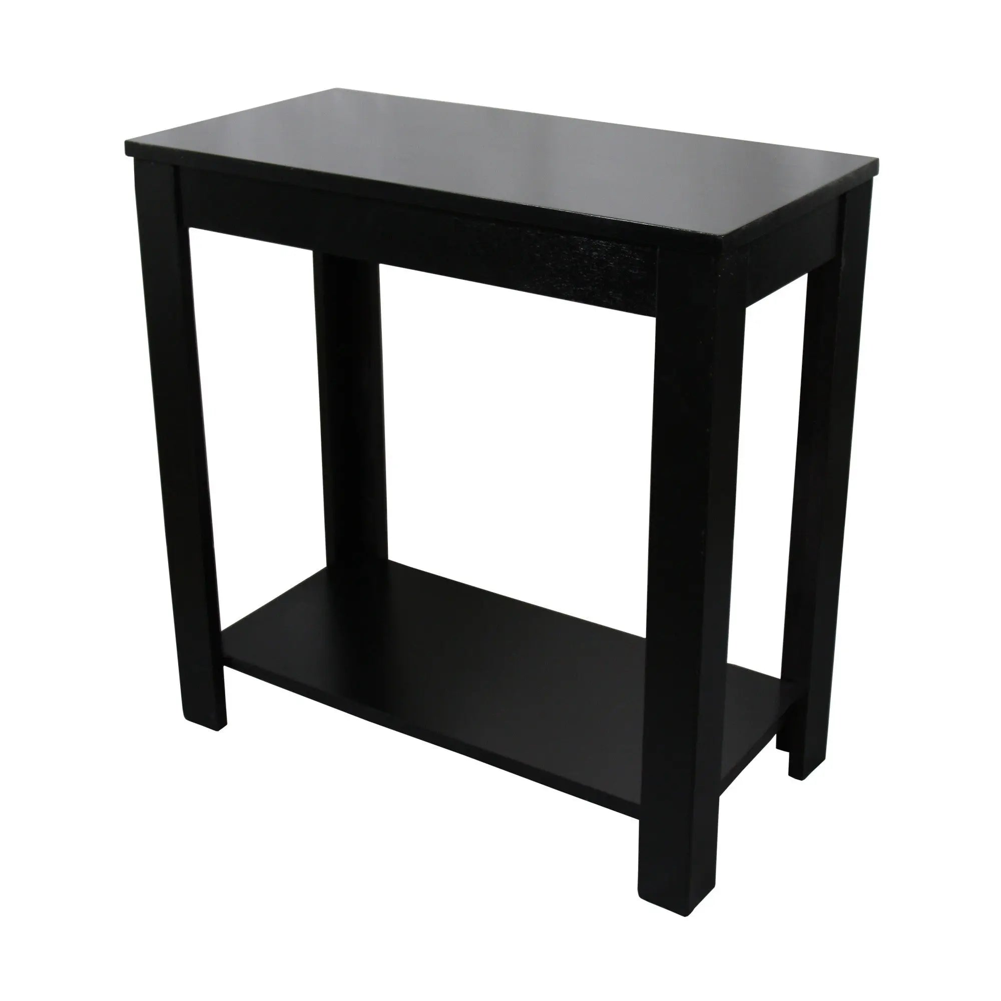 24" Black End Table With Shelf Homeroots Living Room