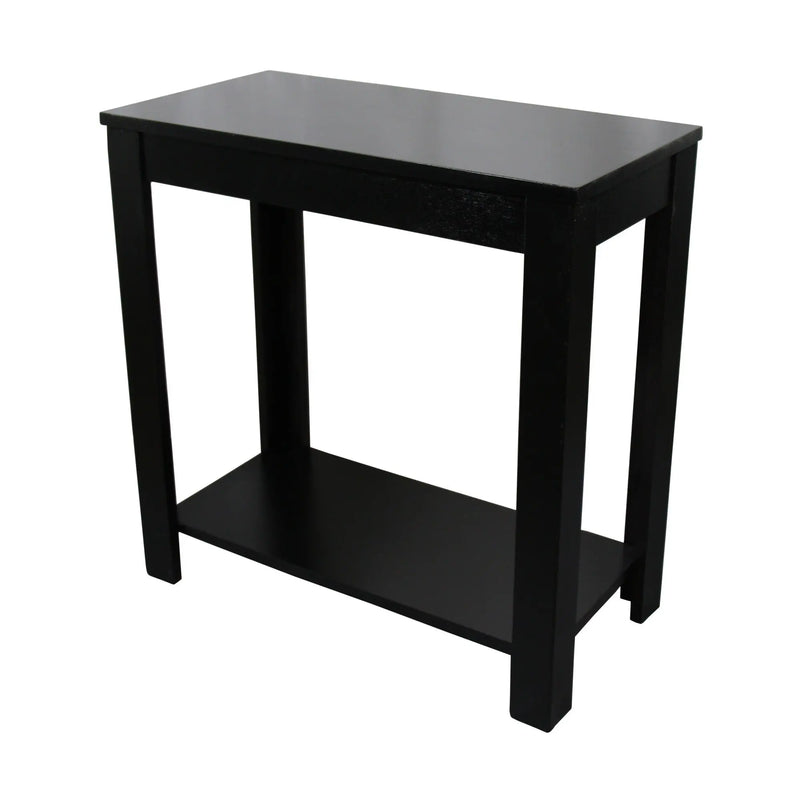 24" Black End Table With Shelf Homeroots Living Room