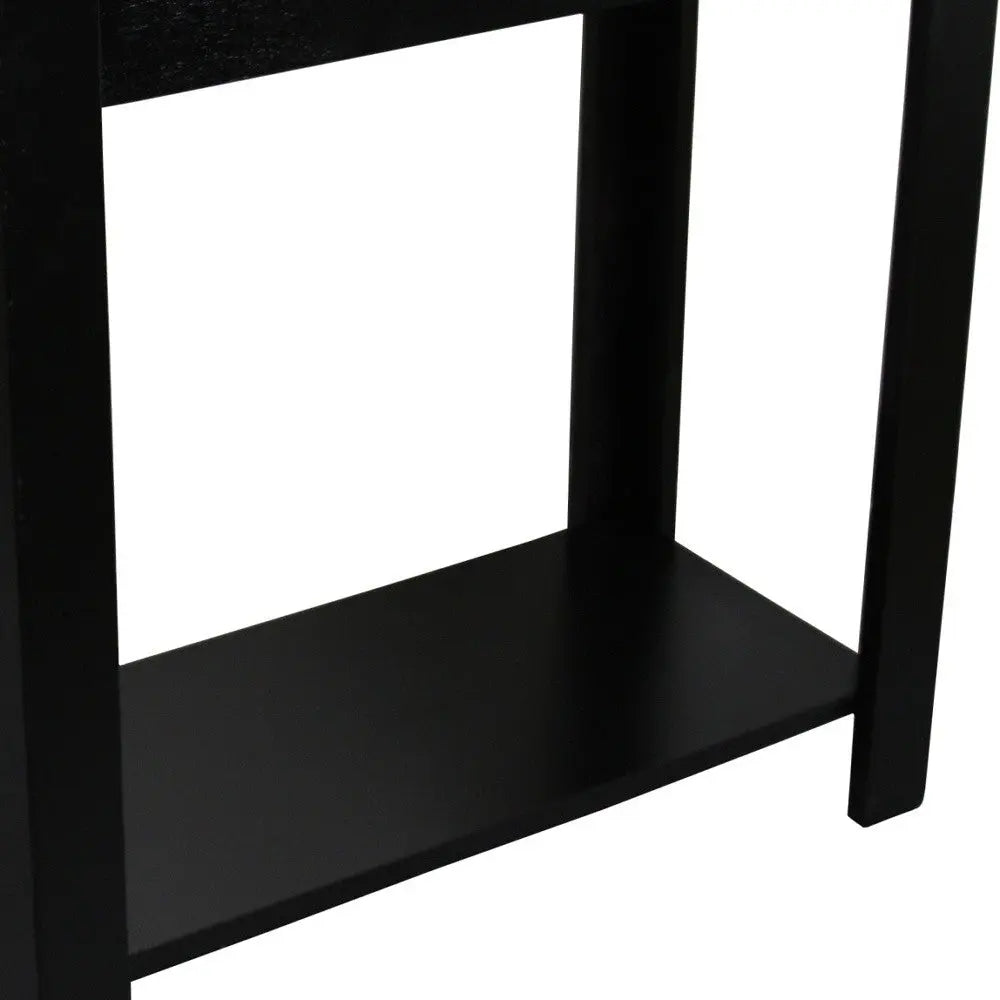24" Black End Table With Shelf Homeroots Living Room