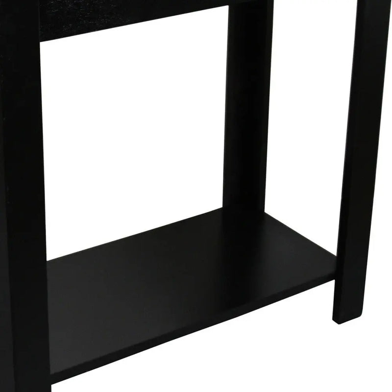 24" Black End Table With Shelf Homeroots Living Room