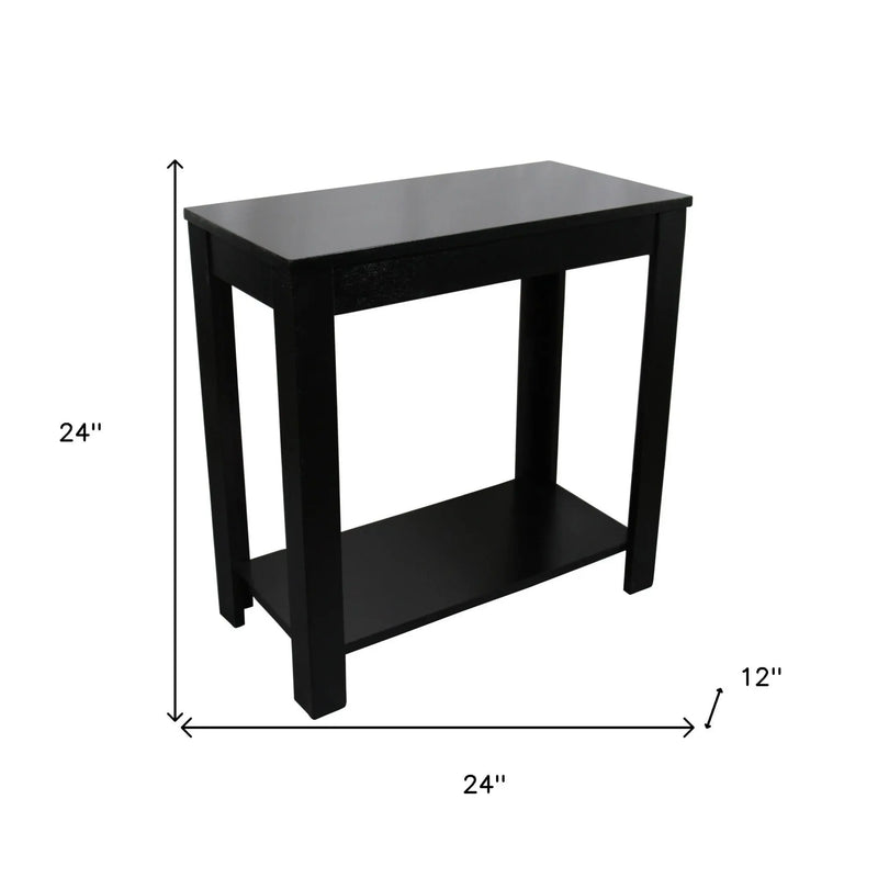 24" Black End Table With Shelf Homeroots Living Room