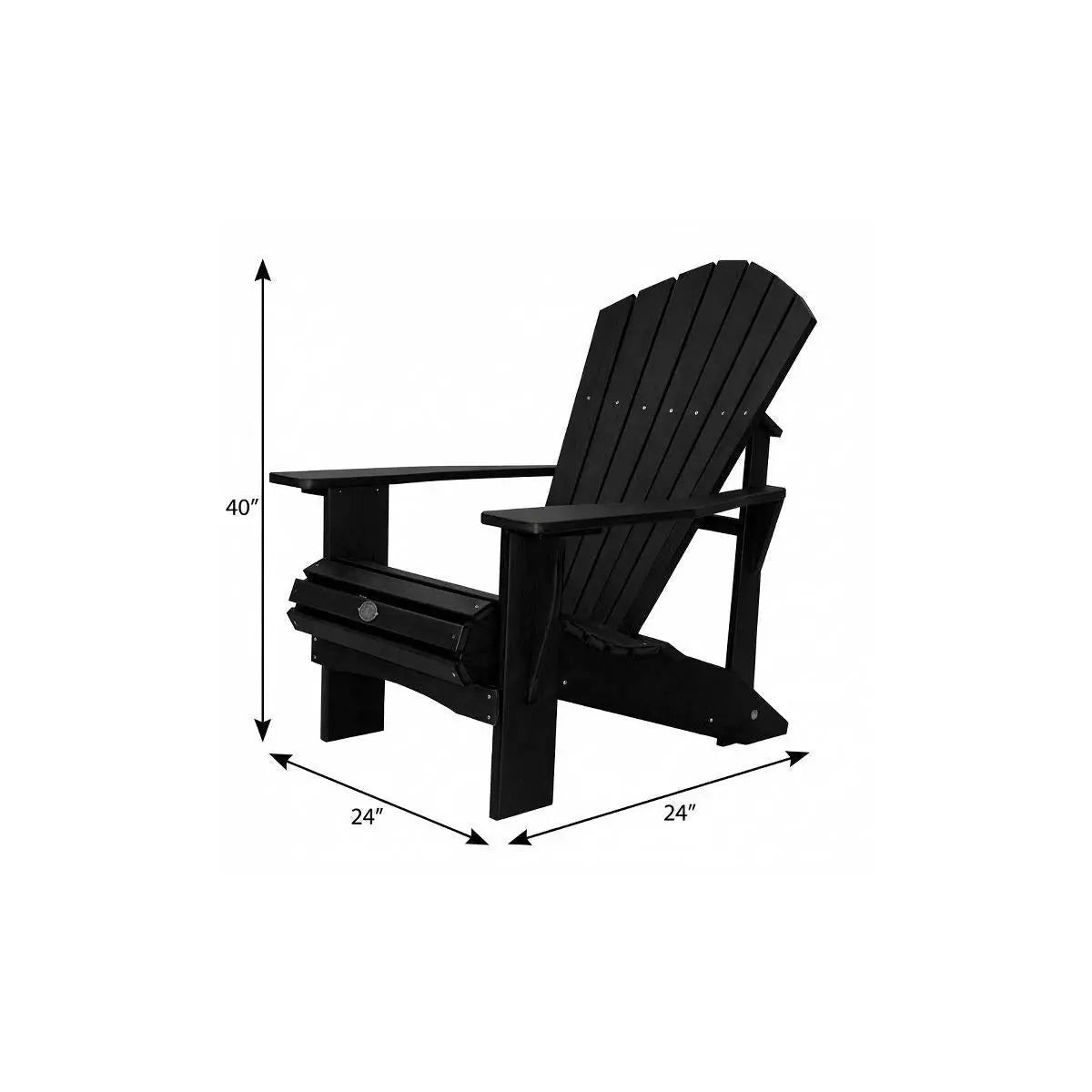 24" Black Heavy Duty Plastic Outdoor Adirondack Chair Homeroots Outdoor