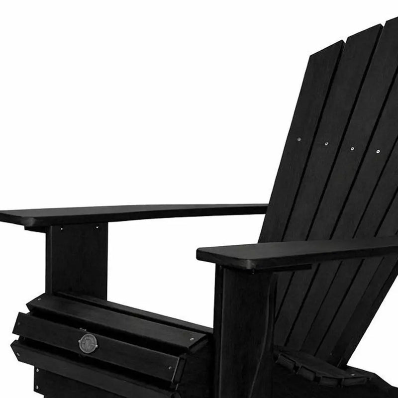 24" Black Heavy Duty Plastic Outdoor Adirondack Chair Homeroots Outdoor