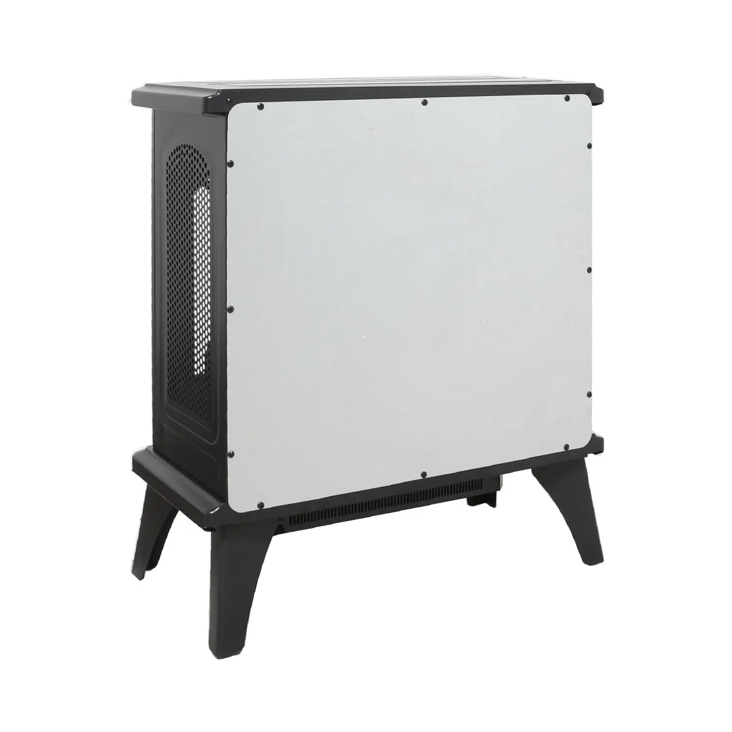 24" Black Metal Electric Fireplace Homeroots Home Decor