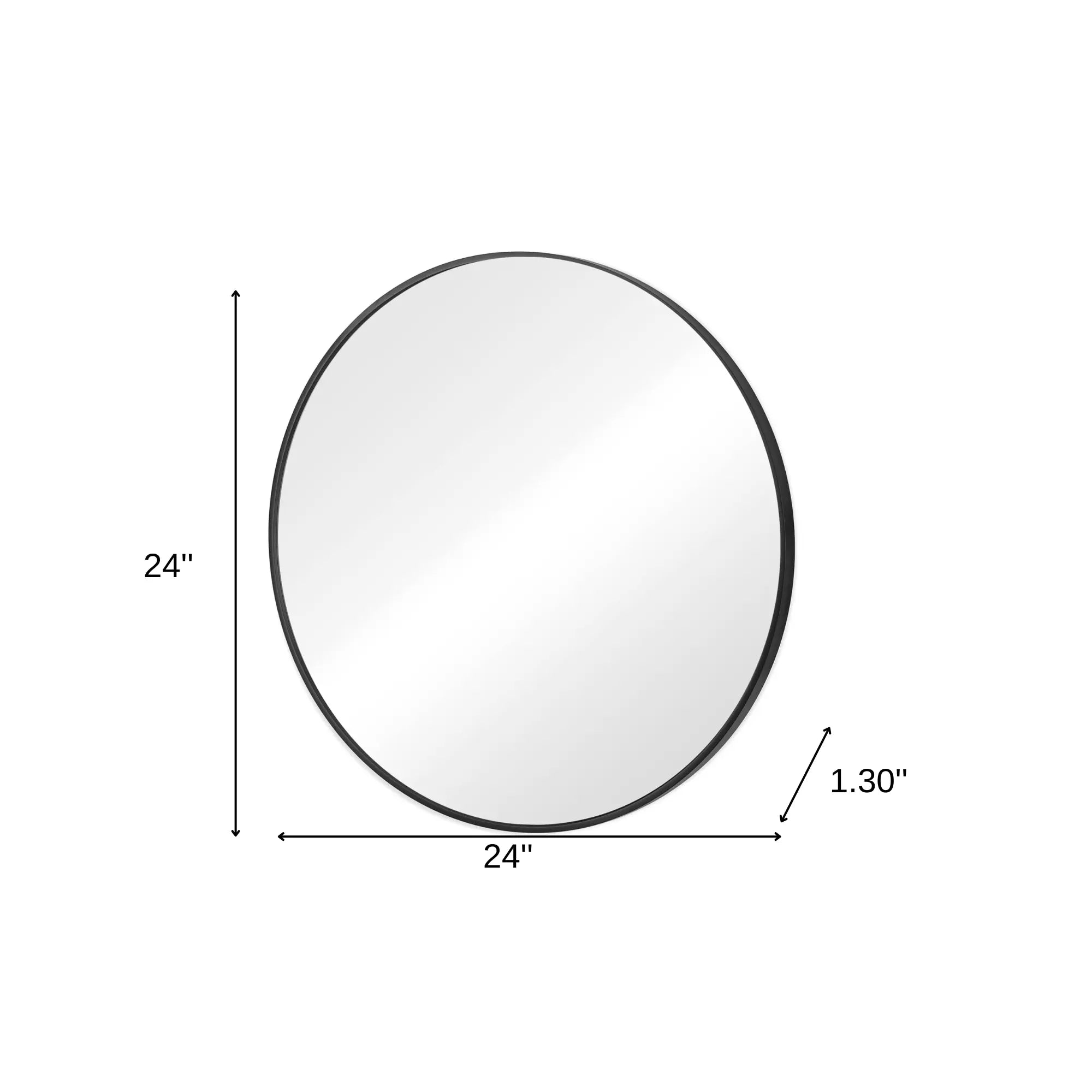 24" Black Metal Round Framed Bathroom Vanity Mirror Homeroots Bed & Bath