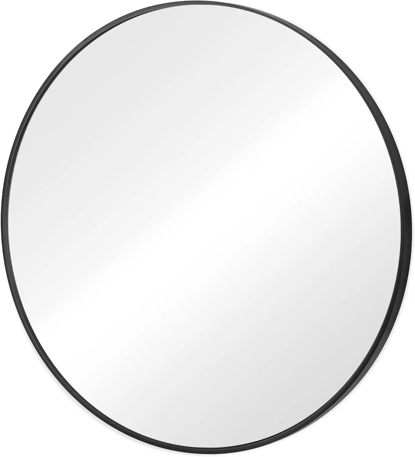 24" Black Metal Round Framed Bathroom Vanity Mirror Homeroots Bed & Bath