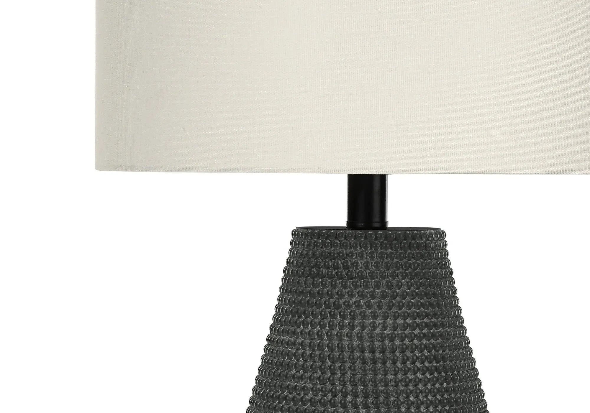 24" Black Round Table Lamp With Ivory Drum Shade Homeroots Lighting
