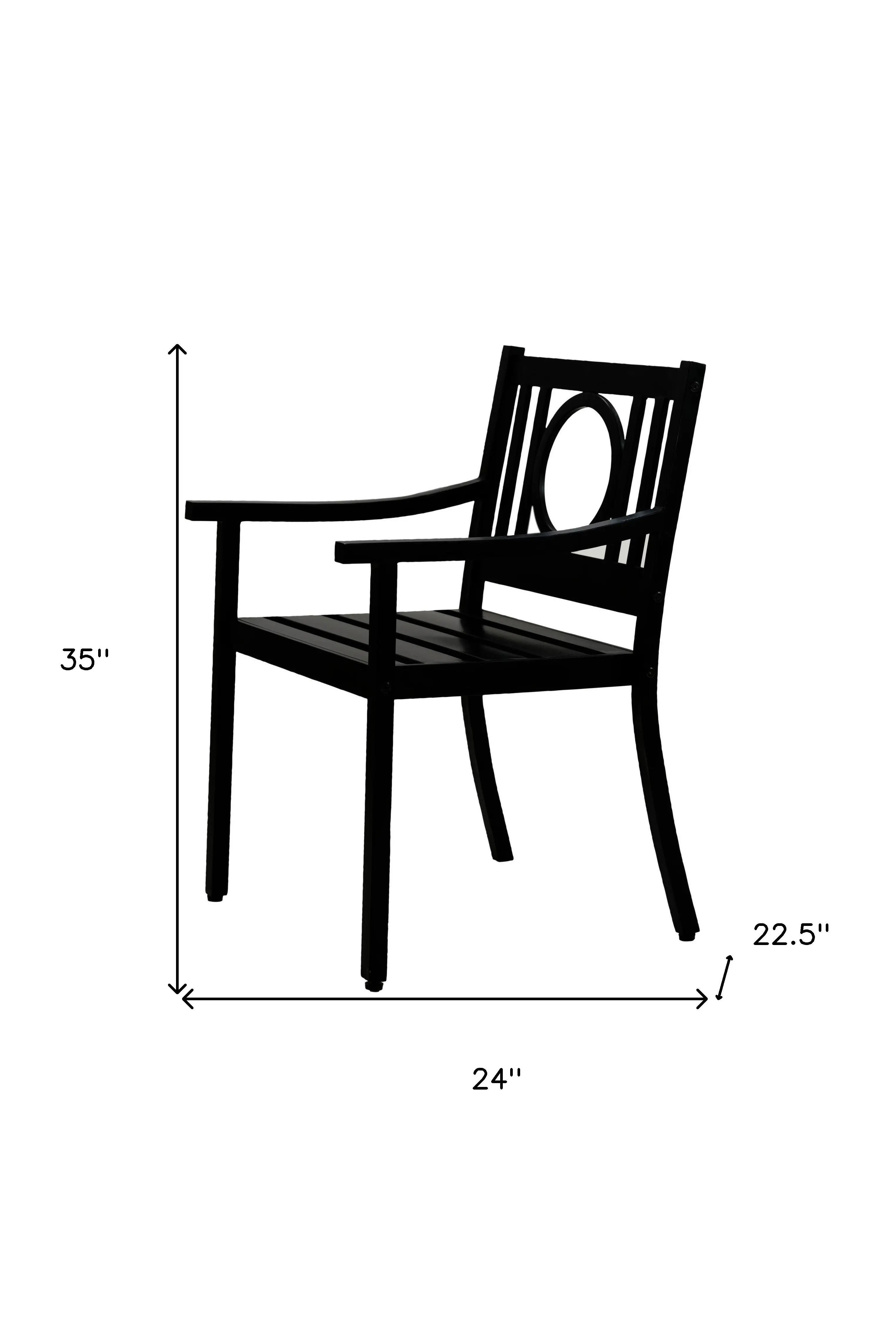 24" Black Steel Geo Back Outdoor Arm Chair Homeroots Outdoor