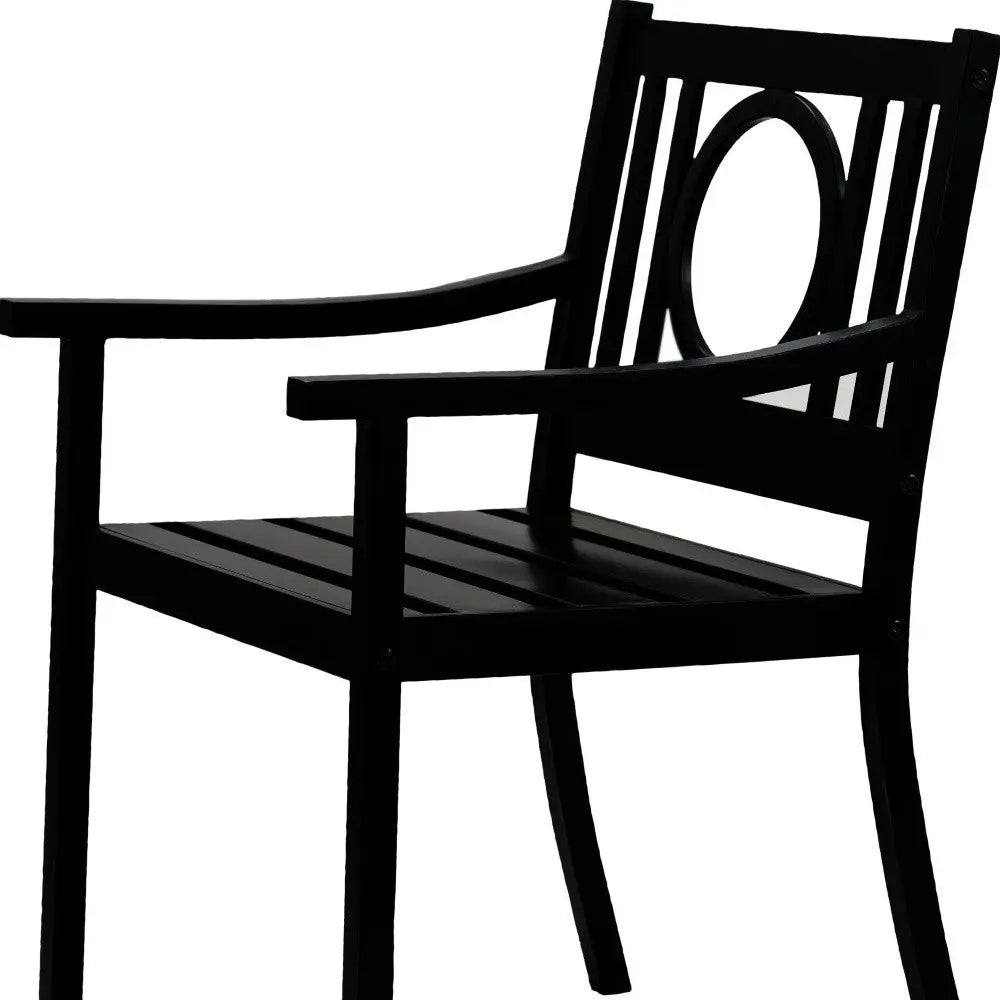 24" Black Steel Geo Back Outdoor Arm Chair Homeroots Outdoor