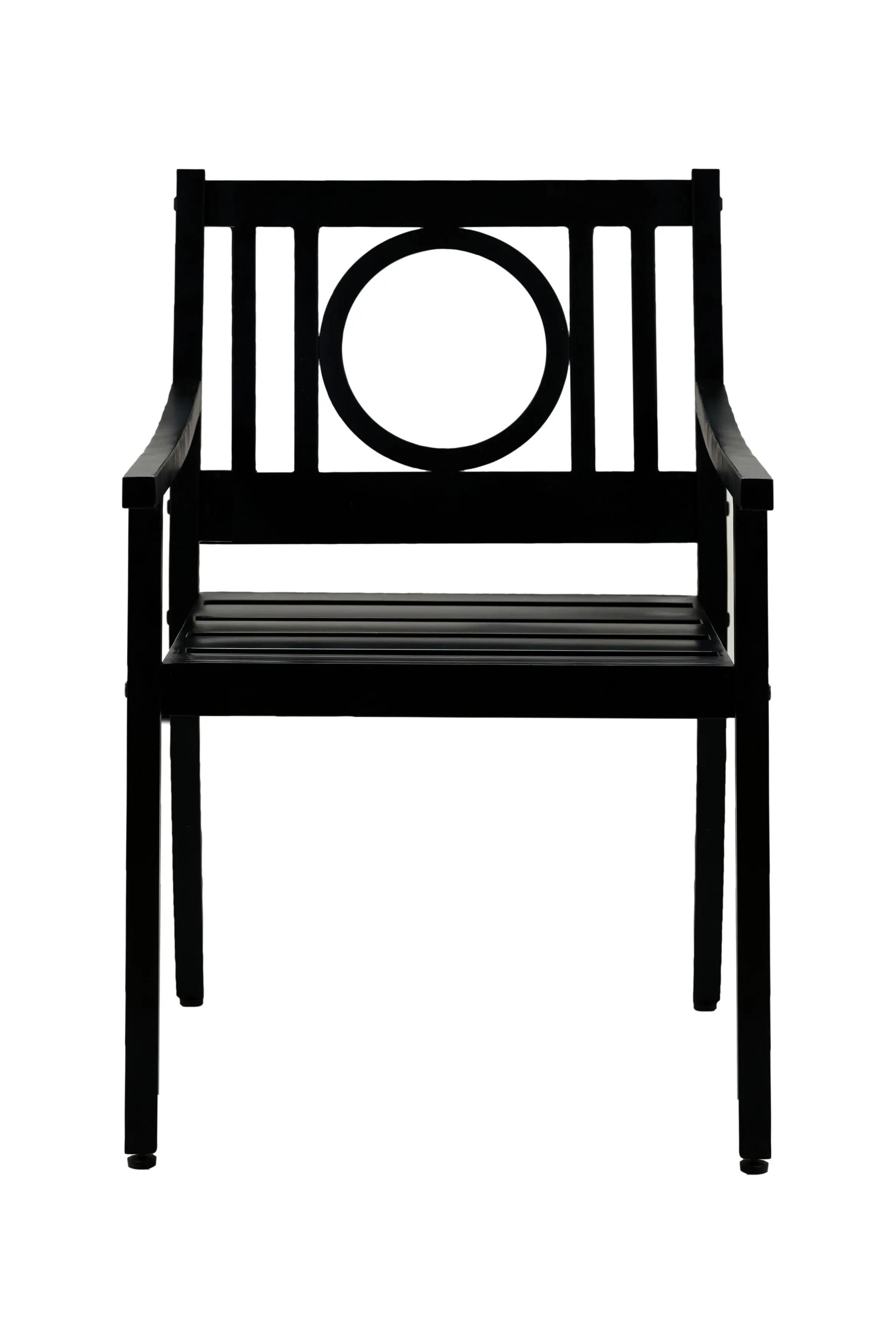 24" Black Steel Geo Back Outdoor Arm Chair Homeroots Outdoor