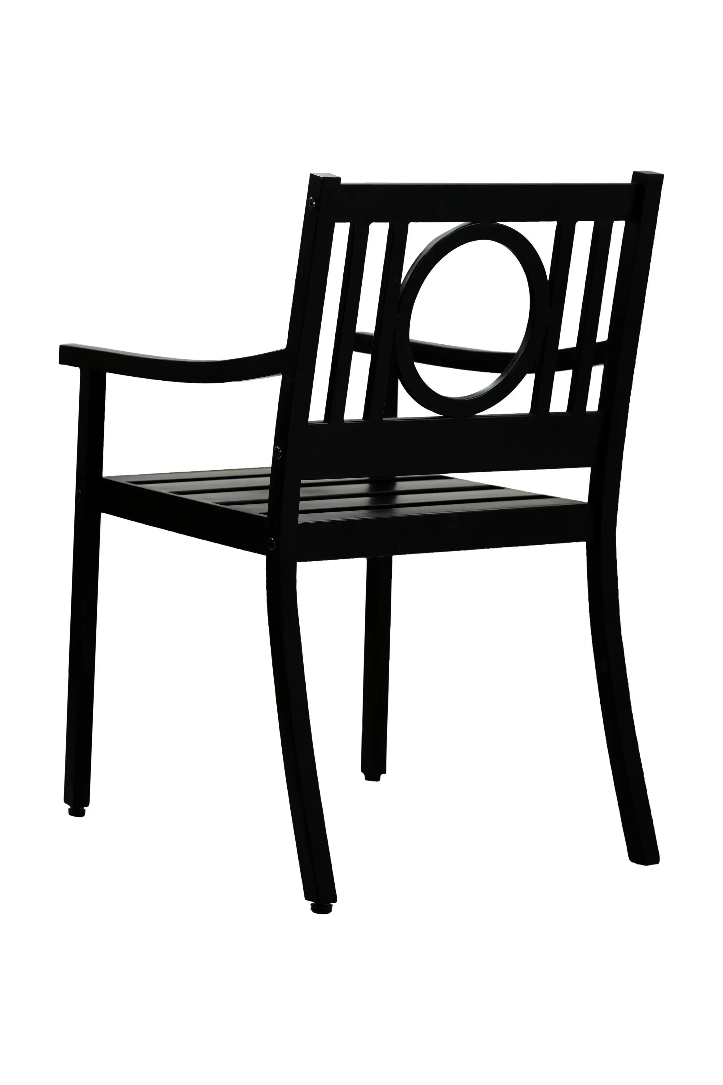 24" Black Steel Geo Back Outdoor Arm Chair Homeroots Outdoor