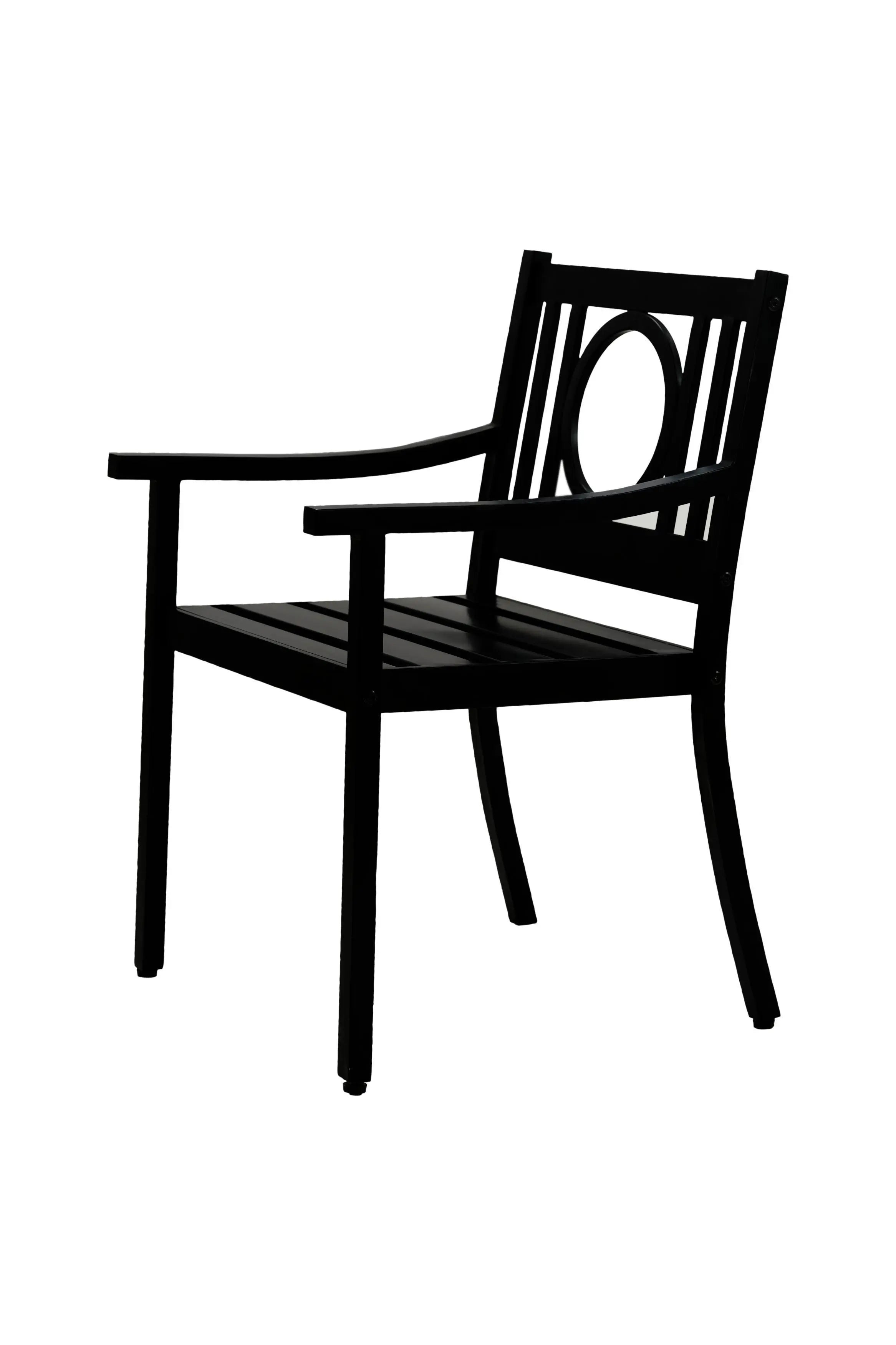 24" Black Steel Geo Back Outdoor Arm Chair Homeroots Outdoor