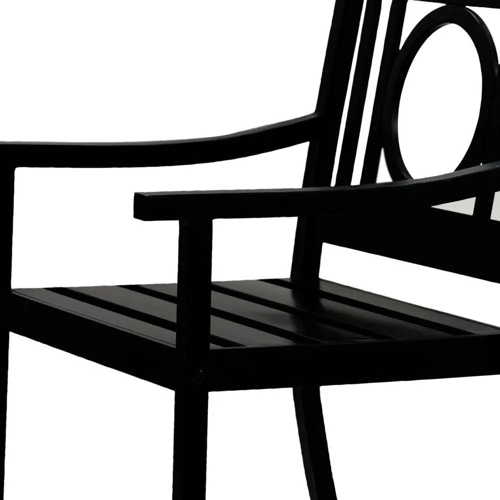 24" Black Steel Geo Back Outdoor Arm Chair Homeroots Outdoor