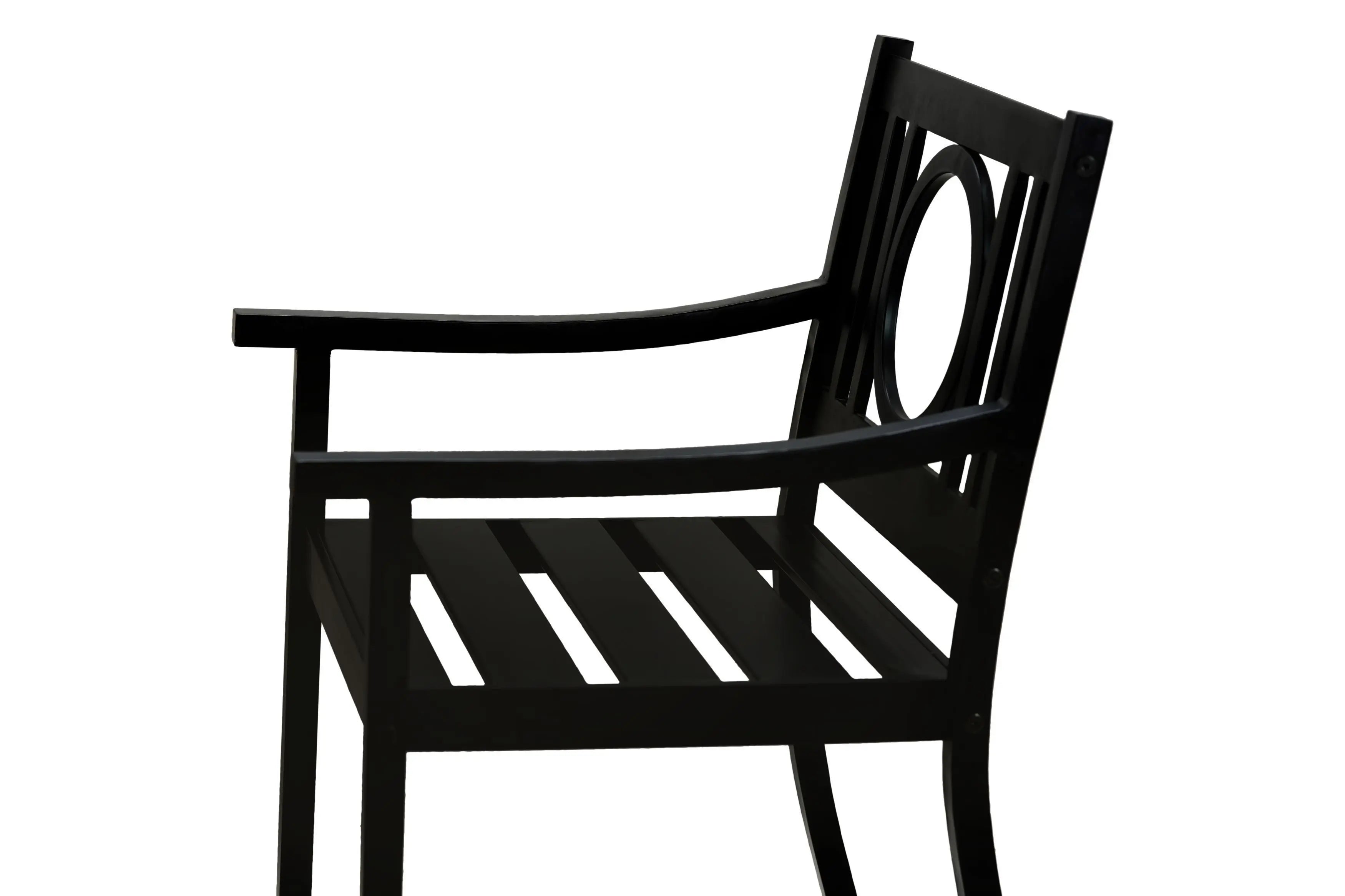 24" Black Steel Geo Back Outdoor Arm Chair Homeroots Outdoor