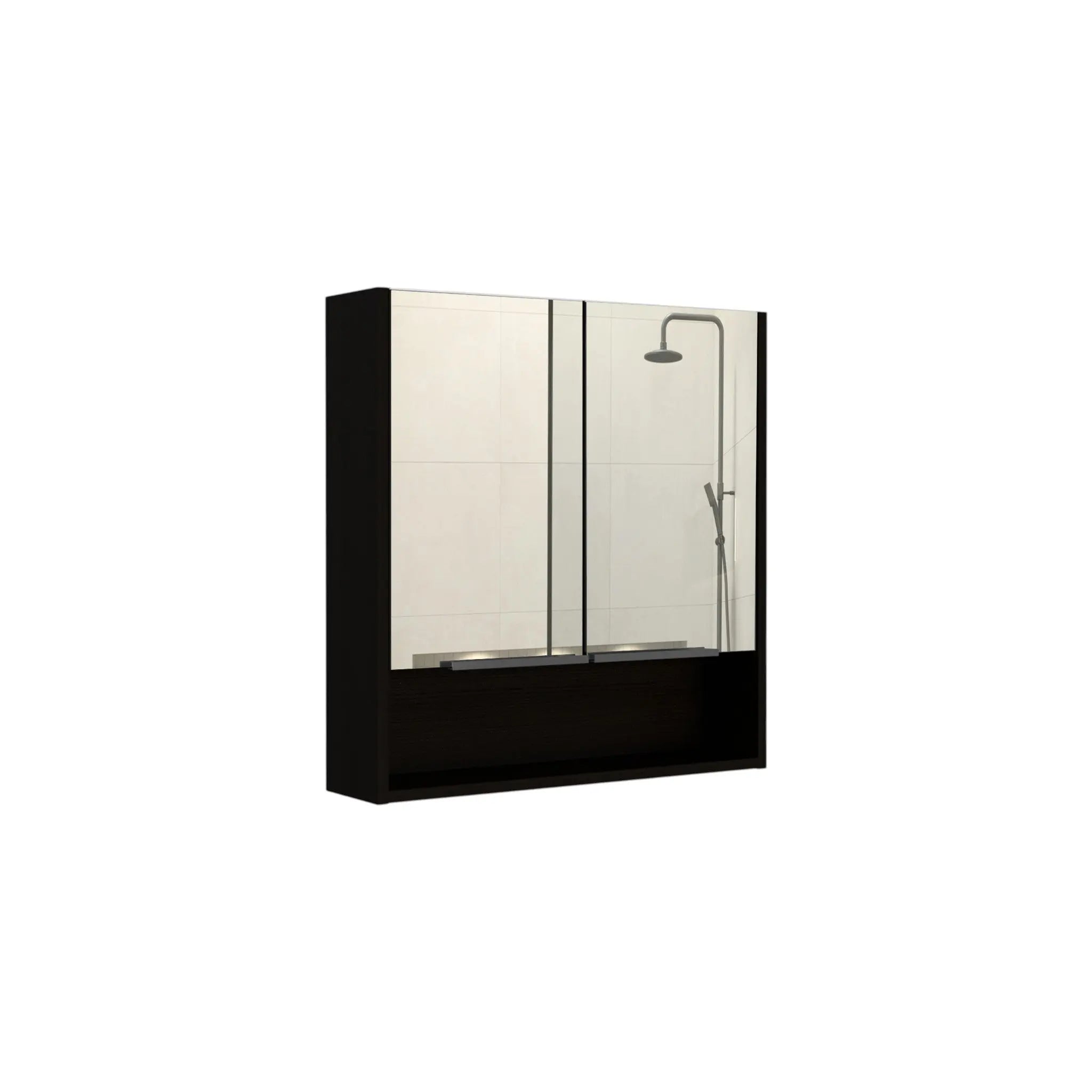 24" Black Wood Floating Double Door Bathroom Vanity And Medicine Cabinet With Mirror Homeroots Bed & Bath