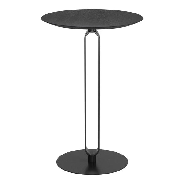 24" Black Wood and Steel Rounded Bar Table Homeroots Living Room