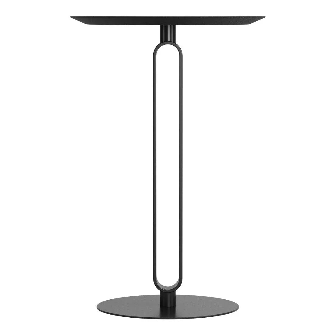 24" Black Wood and Steel Rounded Bar Table Homeroots Living Room