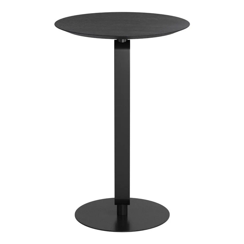 24" Black Wood and Steel Rounded Bar Table Homeroots Living Room