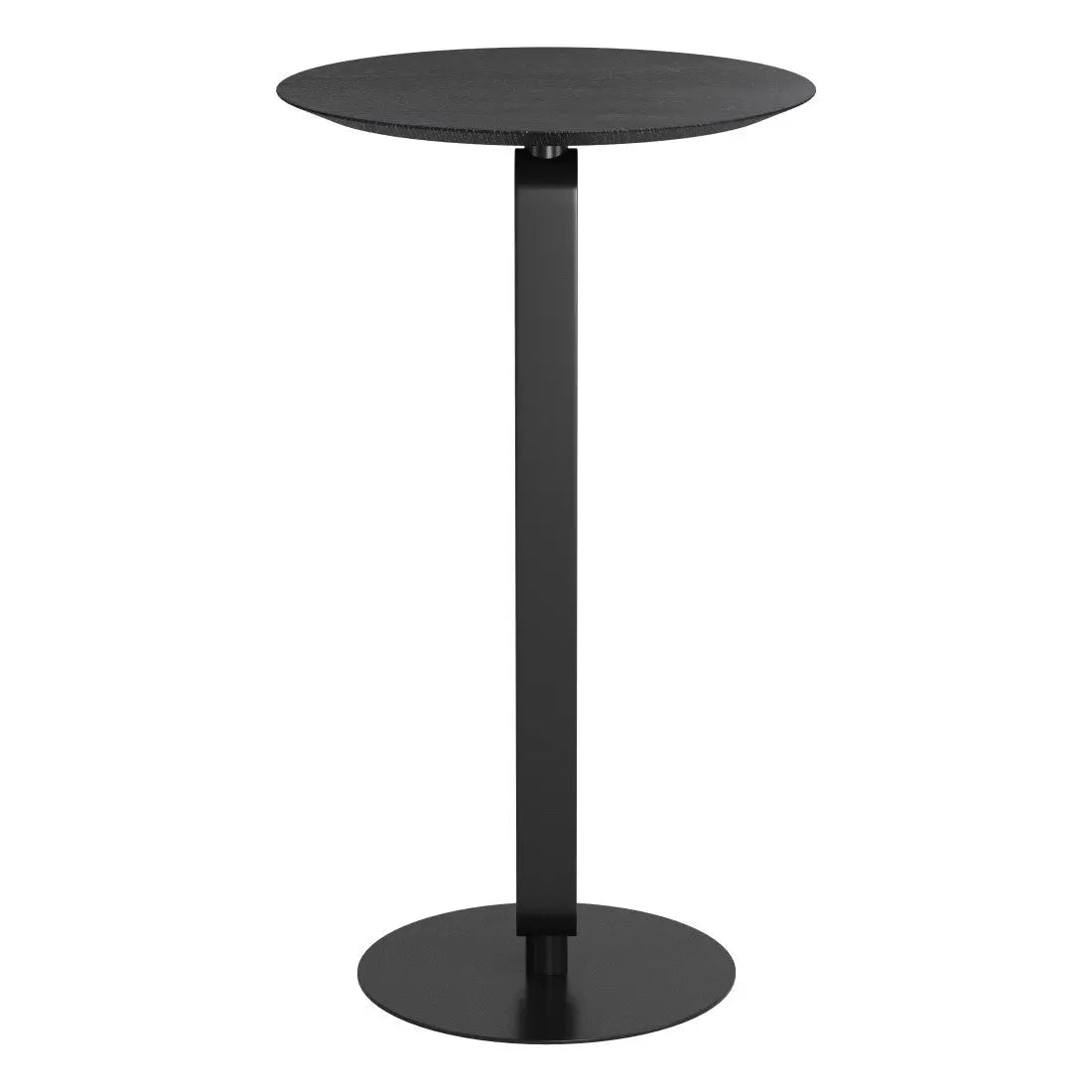 24" Black Wood and Steel Rounded Bar Table Homeroots Living Room