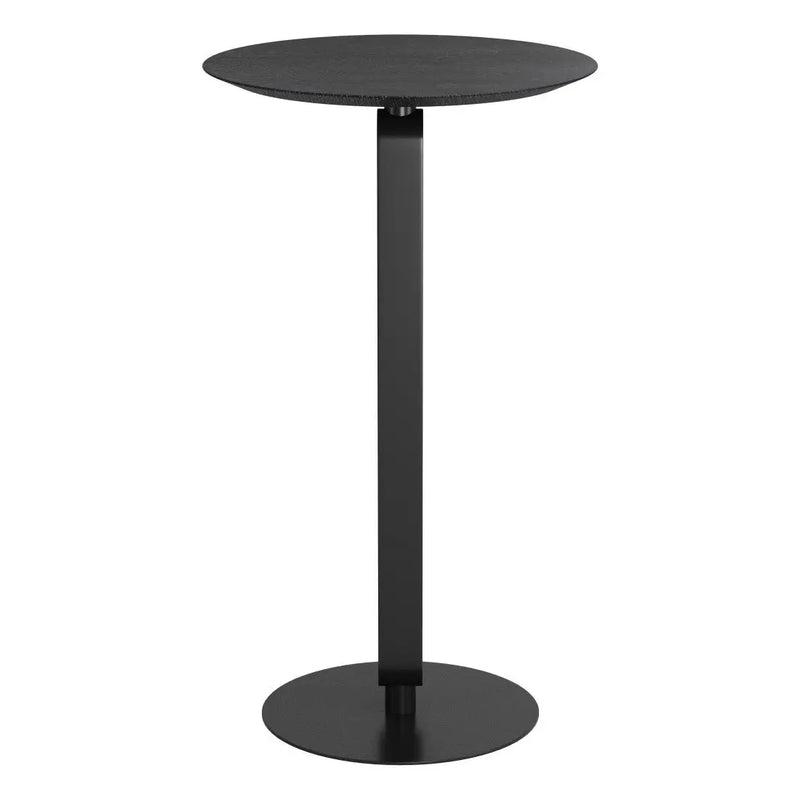 24" Black Wood and Steel Rounded Bar Table Homeroots Living Room