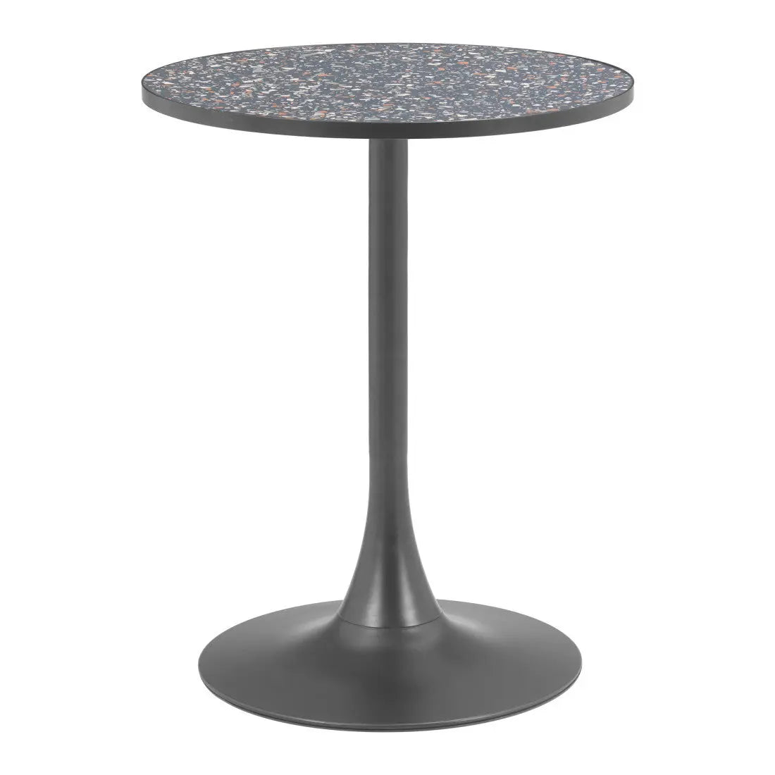 24" Black and Bronze Wood and Steel Pedestal Base Round Top Dining Table Homeroots Kitchen & Dining