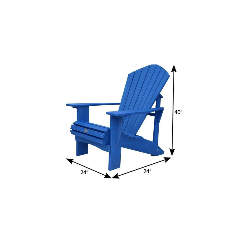 24" Blue Heavy Duty Plastic Outdoor Adirondack Chair Homeroots Outdoor
