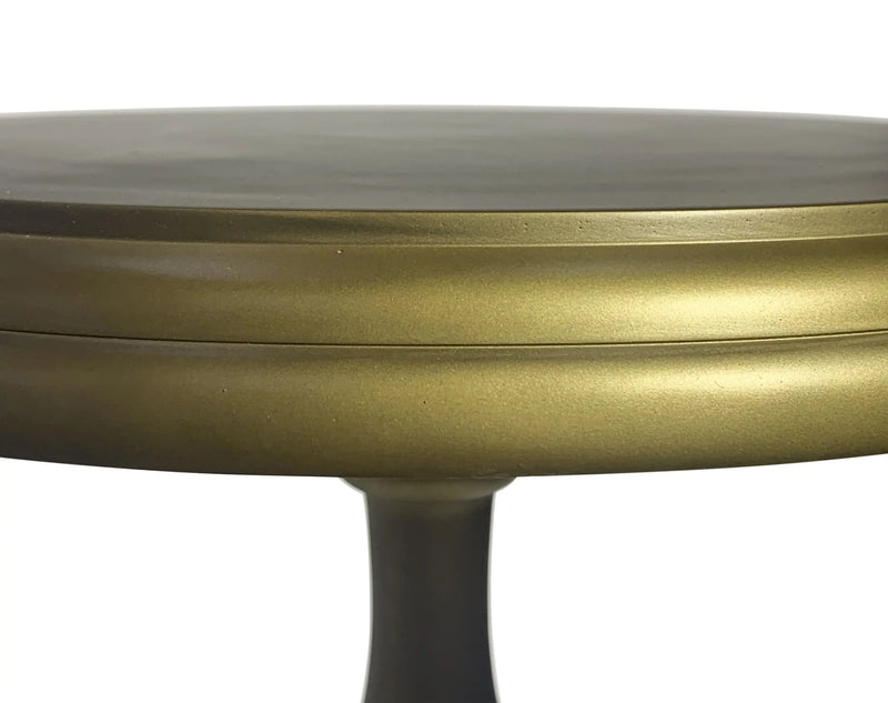 24" Brass Aluminum Round Pedestal End Table Homeroots Living Room