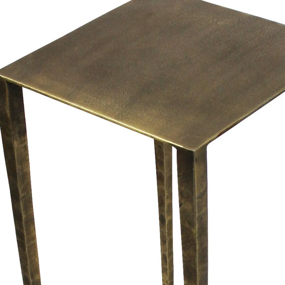 24" Brass Iron Square End Table Homeroots Living Room