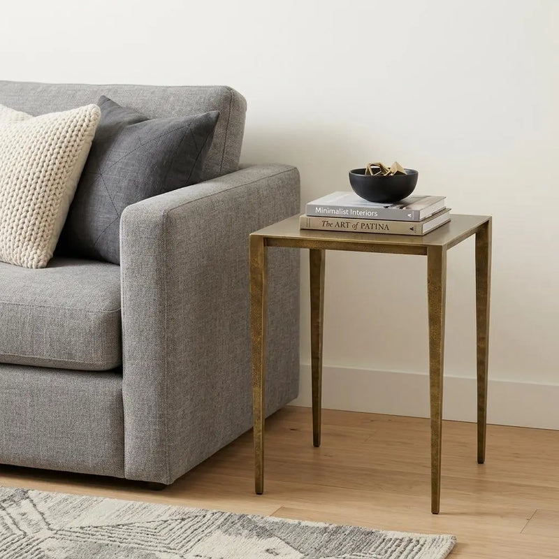 24" Brass Iron Square End Table Homeroots Living Room