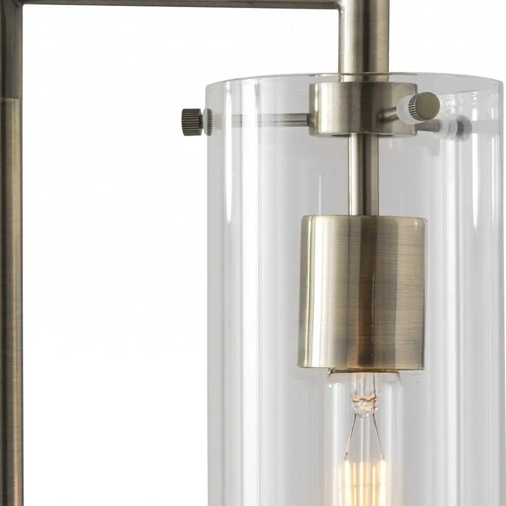 24" Brass Novelty With Clear Cylinder Shade - GreatEagleInc