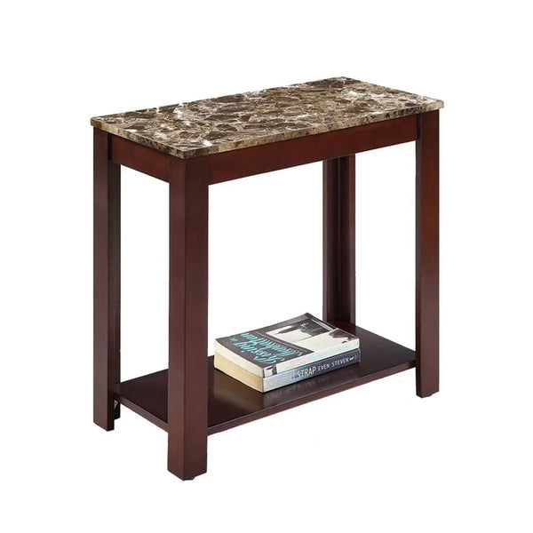 24" Brown End Table With Shelf Homeroots Living Room