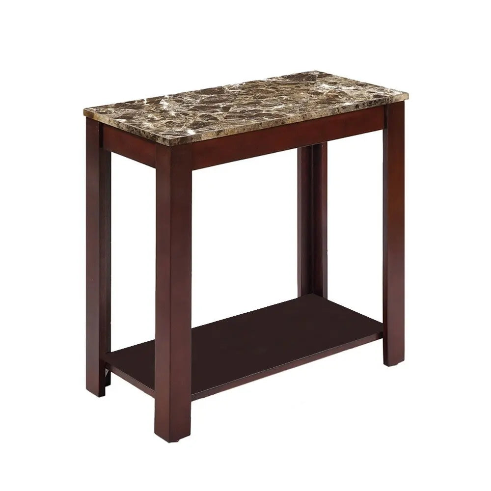 24" Brown End Table With Shelf Homeroots Living Room