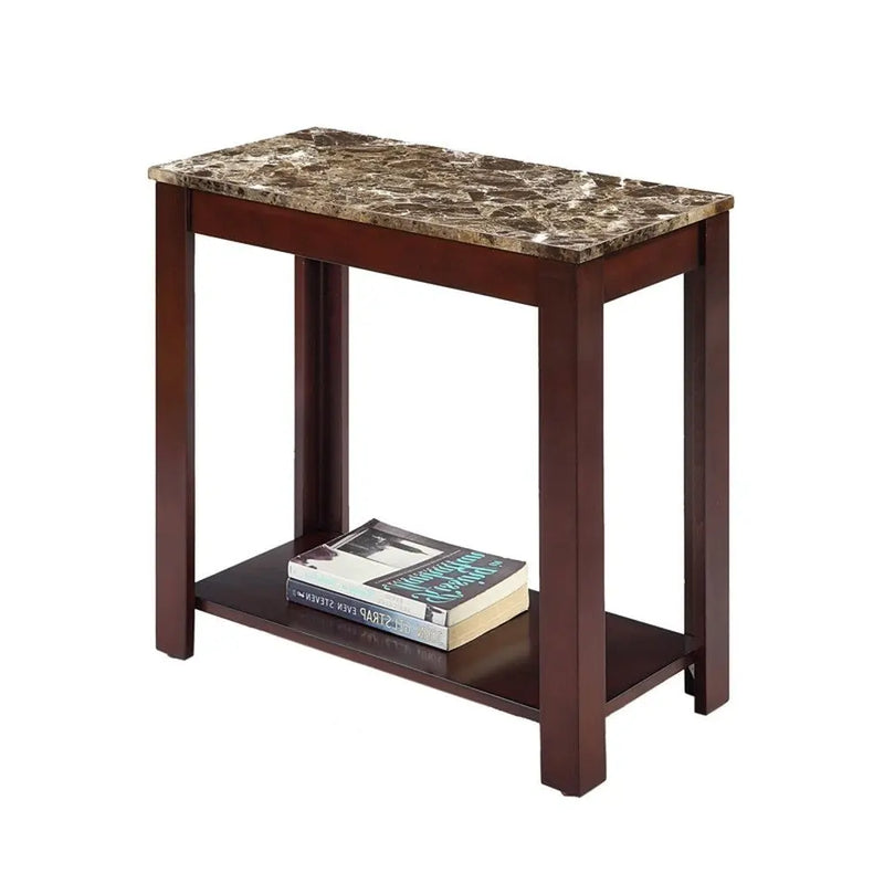 24" Brown End Table With Shelf Homeroots Living Room