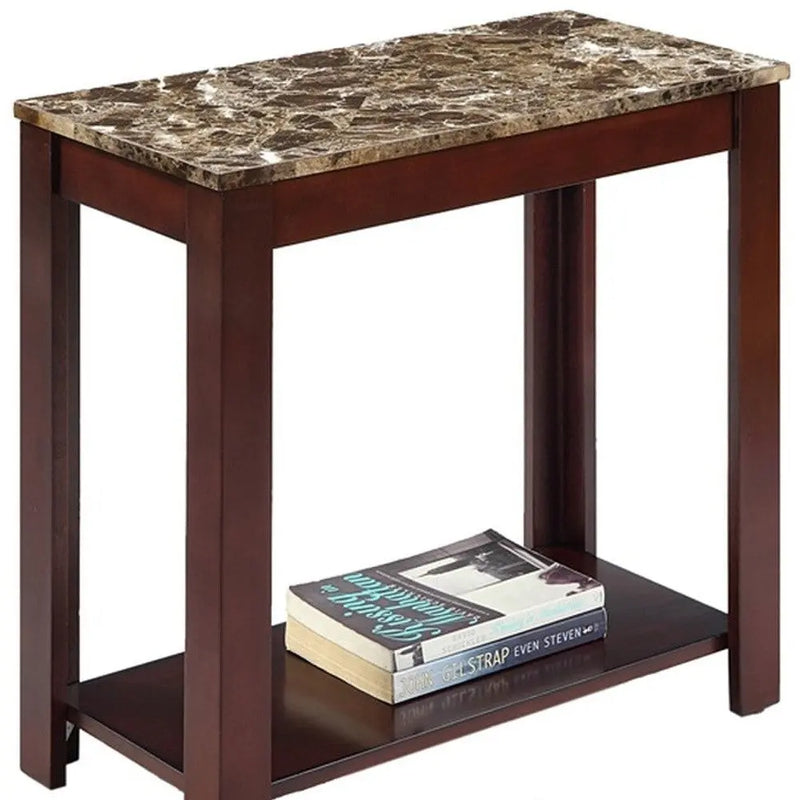 24" Brown End Table With Shelf Homeroots Living Room
