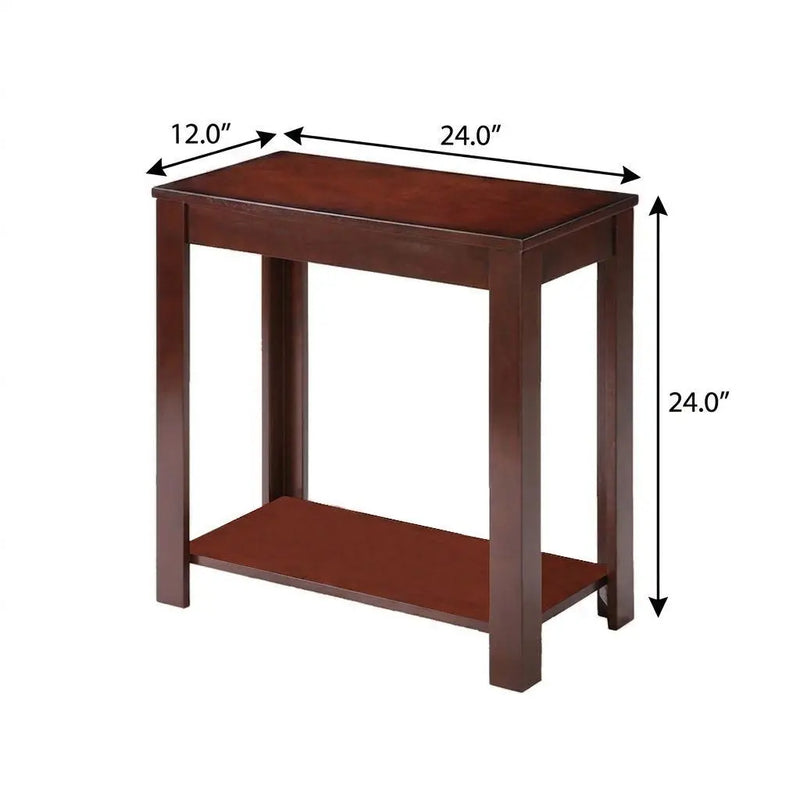 24" Brown End Table With Shelf Homeroots Living Room
