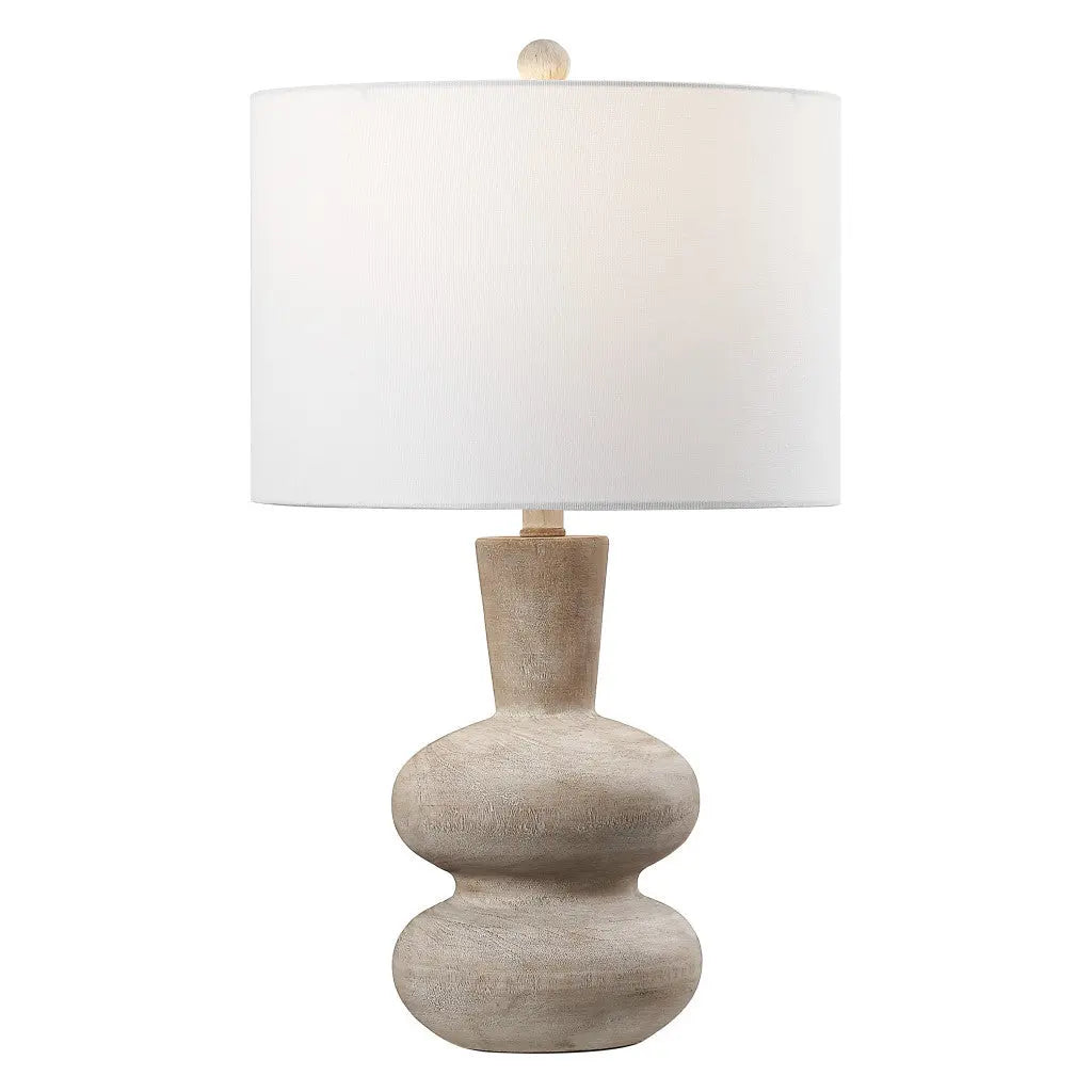 24" Brown Gourd Table Lamp With Drum Shade Homeroots Lighting